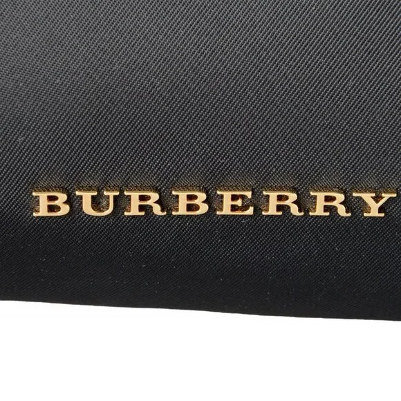 Burberry Black Pouch Clutch Cosmetic Bag Nylon Leather - Picture 4 of 5